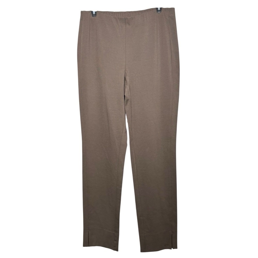 J. Jill Brown Ponte Pants Size Med Tall Pull On Office Career